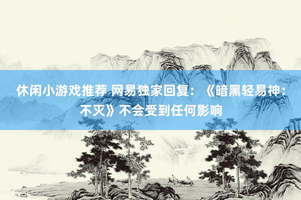 休闲小游戏推荐 网易独家回复：《暗黑轻易神：不灭》不会受到任何影响