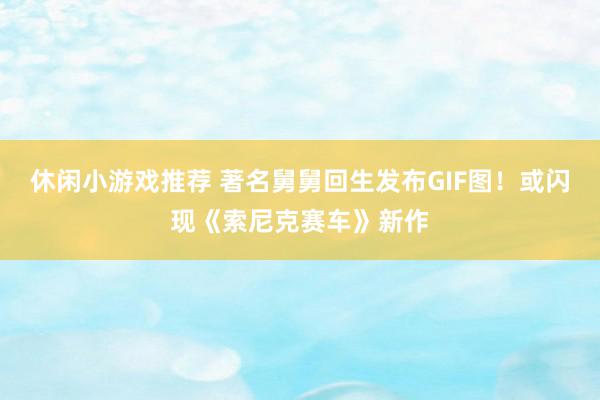 休闲小游戏推荐 著名舅舅回生发布GIF图！或闪现《索尼克赛车》新作